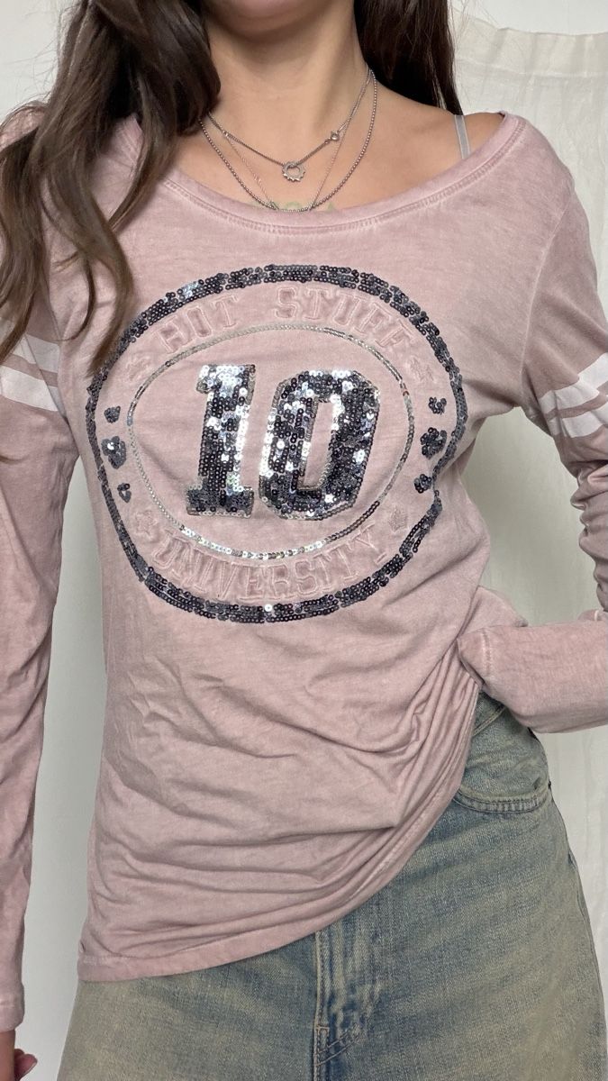 Tops: Pink longsleeve with sequins  – Gebraucht aus Knonau von Grapesvintage 6