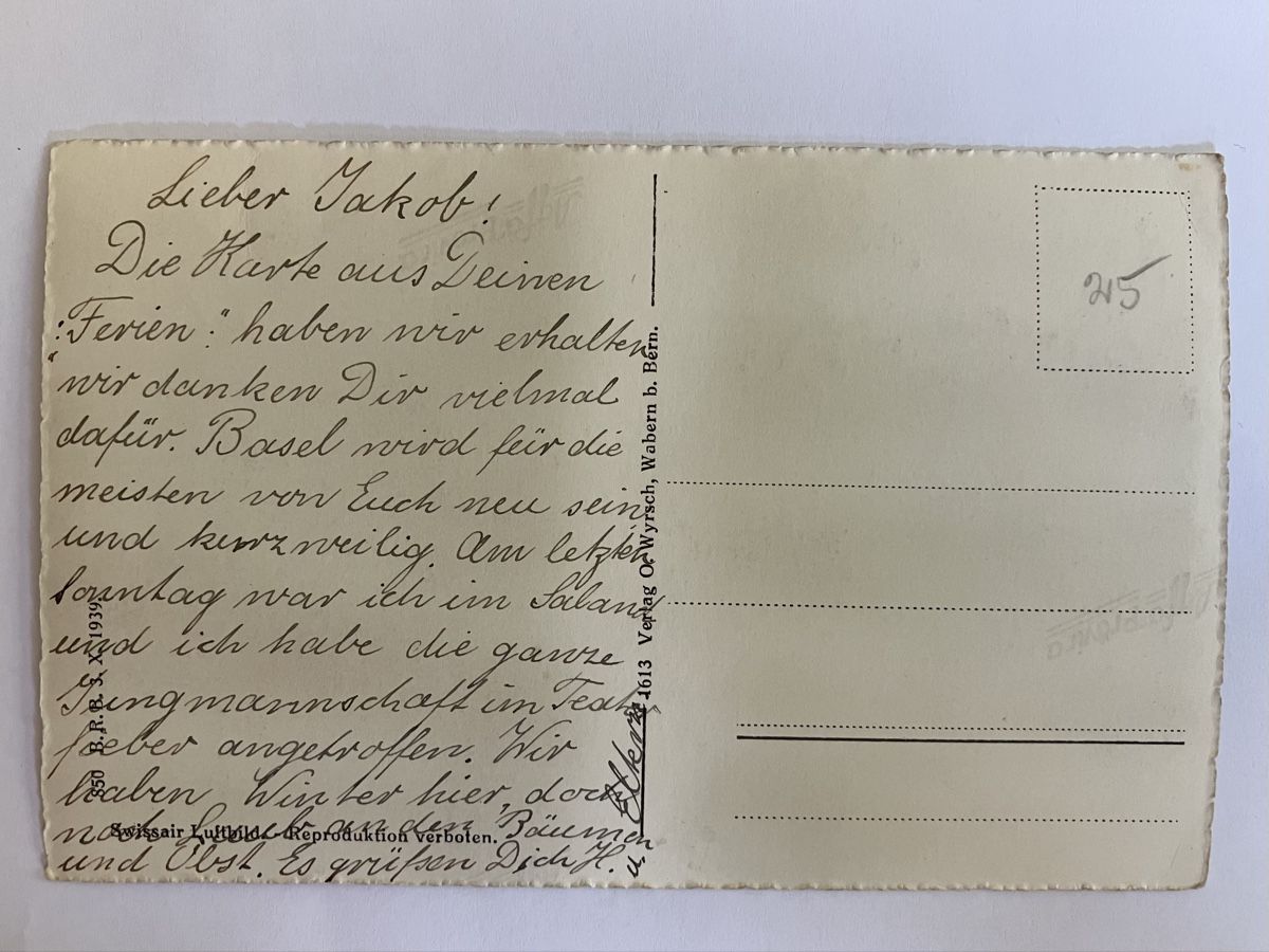 Cartoline postali: Ansichtskarte Flugaufnahme Wetzikon  1939 – Usato da Bauma venduto da Baumer71 1