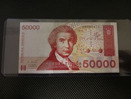 50000 Kroatische Dinar Banknote.