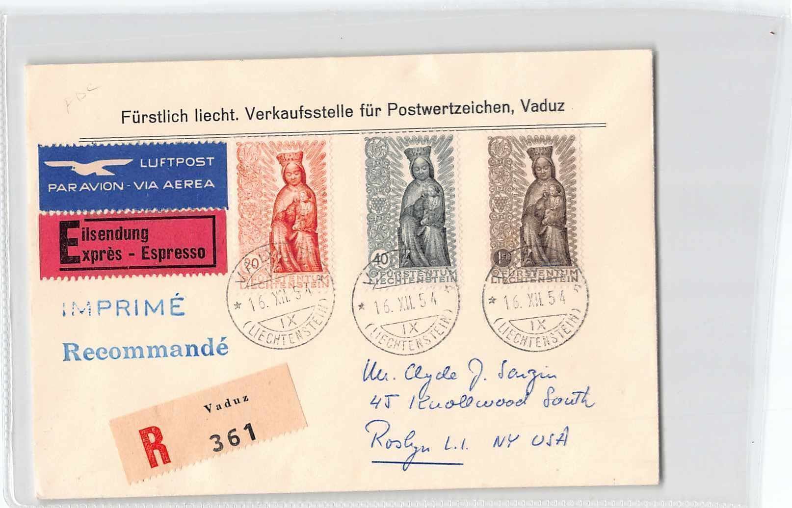 Tutti i francobolli: FDC 1954 KURIERFLUG ? – Usato da Winterthur venduto da SchatzchischtliWinti