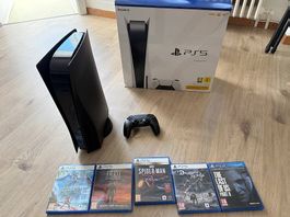 PlayStation 5 BLACK + 5 jeux  Très peu utilisé 