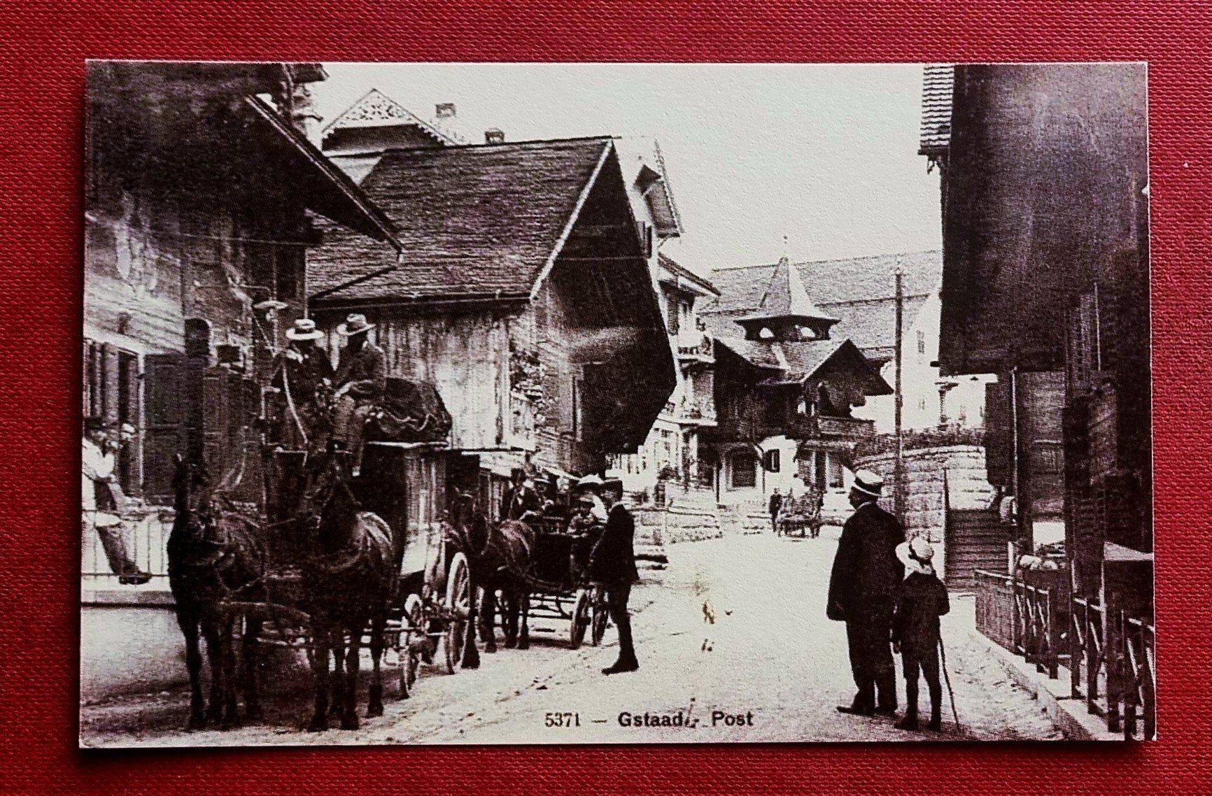 Ansichtskarten: Gstaad - Dorfstrasse - Post - Repro – Gebraucht aus Rothrist von RROENK
