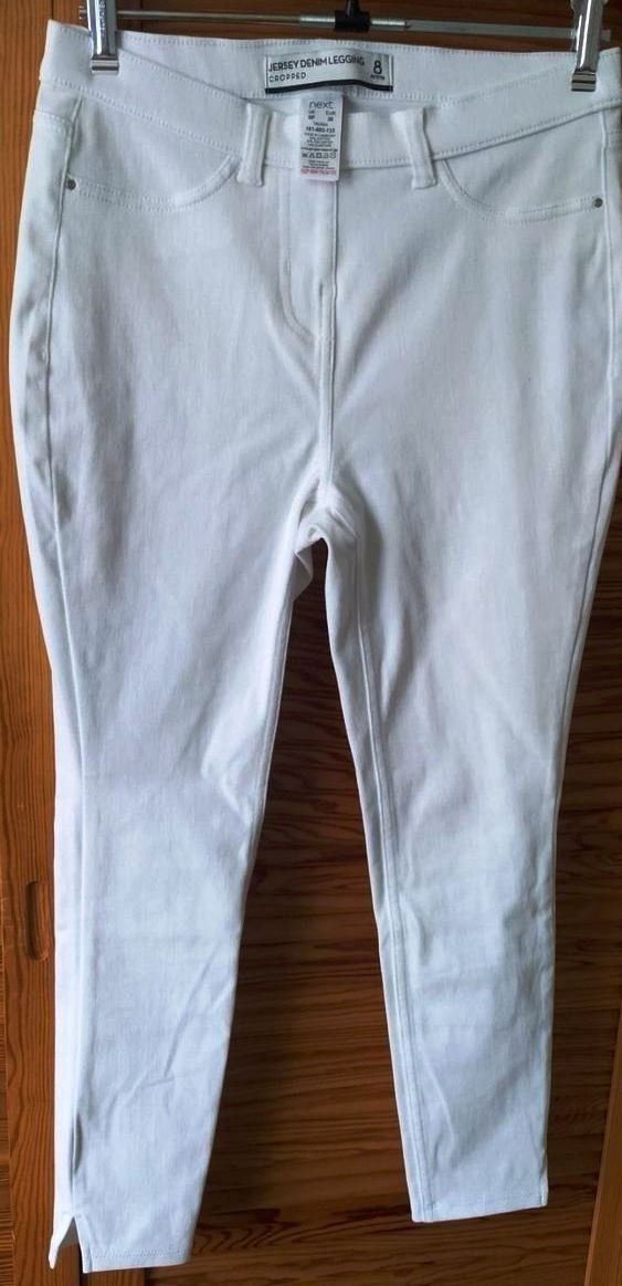 Hosen: Hose in Weiss, Jersey Denim Legging Cropped - Grösse 36 - – Neu (gemäss Beschreibung) aus Zürich von -italo-