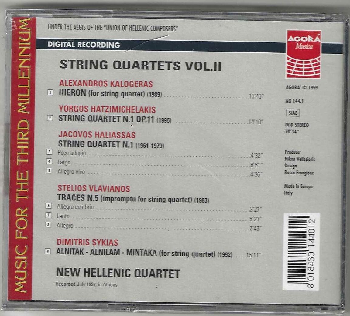 CDs: New Hellenic Quartet - String Quartets Vol. II - Neue – Neu und originalverpackt aus Genève von CDLPBookS 1