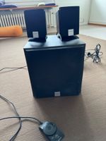 subwoofer mit 2 Lautsprechern und Teleskopvolumenregler