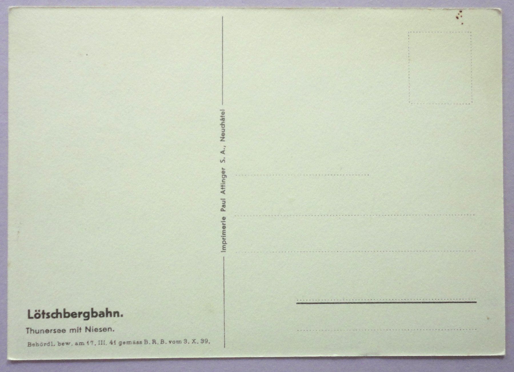 Cartoline postali: Thunersee mit Niesen – Usato da Fétigny venduto da Billy2miny 1