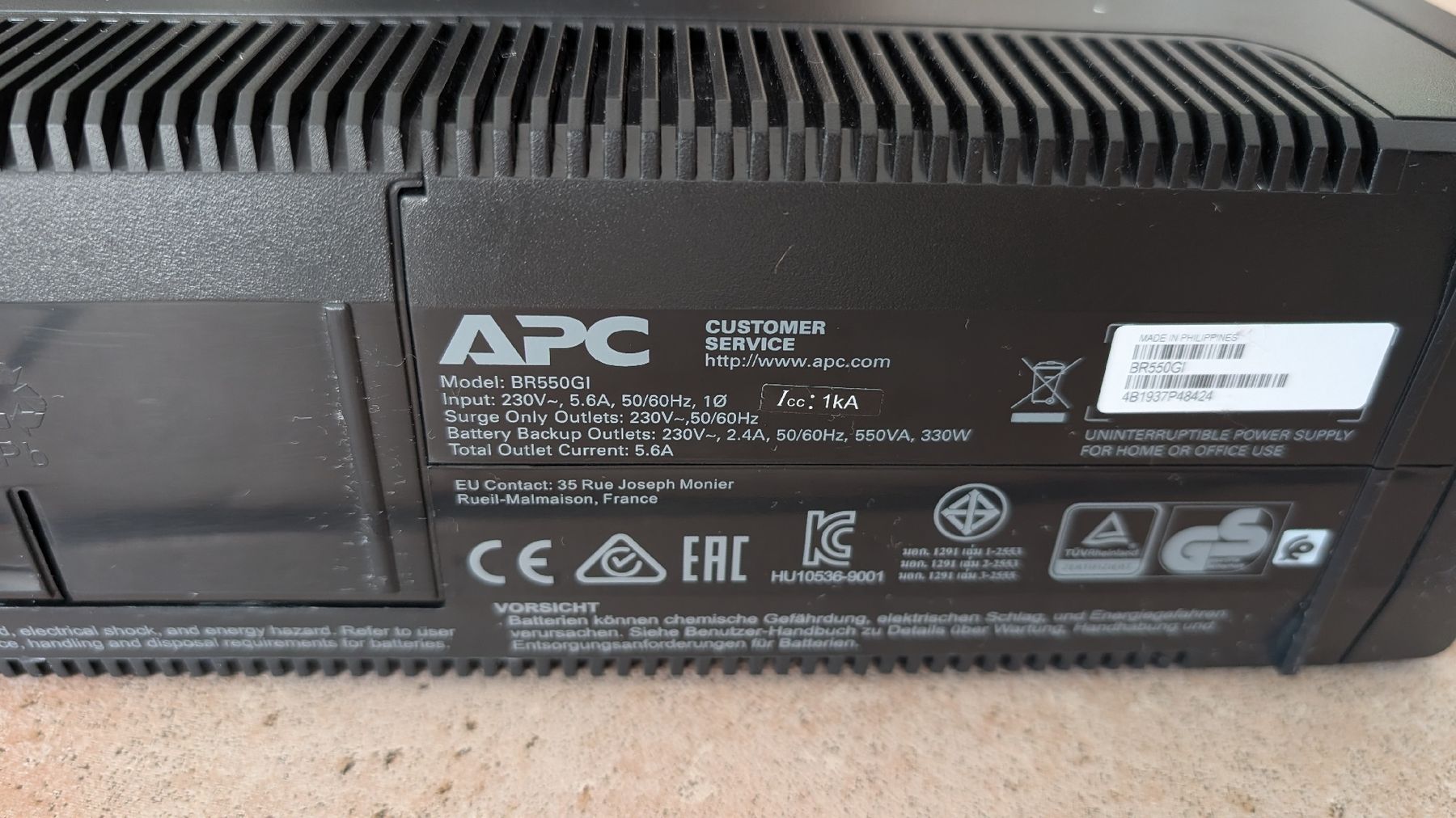Apc Accus & piles: APC Back-UPS Pro 550 USV – D'occasion à Riehen par Barbecuesenf 3