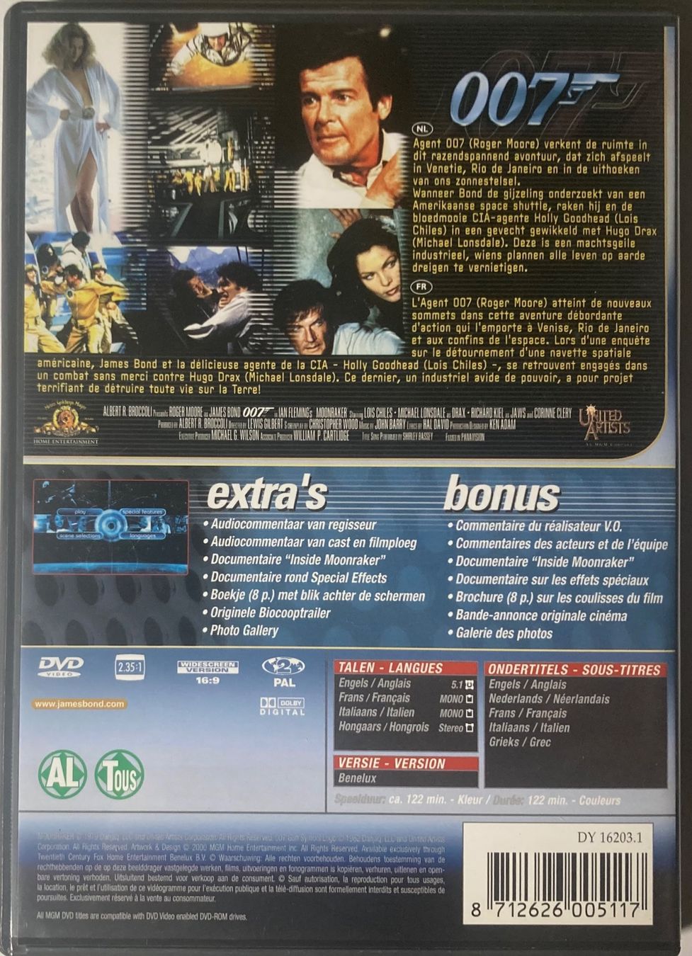 Tutti i DVDs: MOONRAKER (SPÉCIAL 007 ÉDITION) – Usato da Poliez-Pittet venduto da Newtown-Records 1