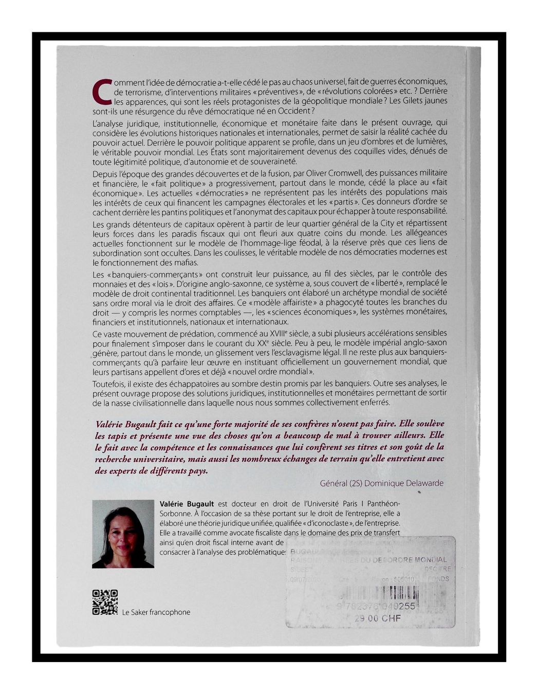 Libri: LES RAISONS CACHÉES DU DÉSORDRE MONDIAL "Valérie Bugault" – Nuovo (secondo la descrizione) da Onex venduto da gonsla 3