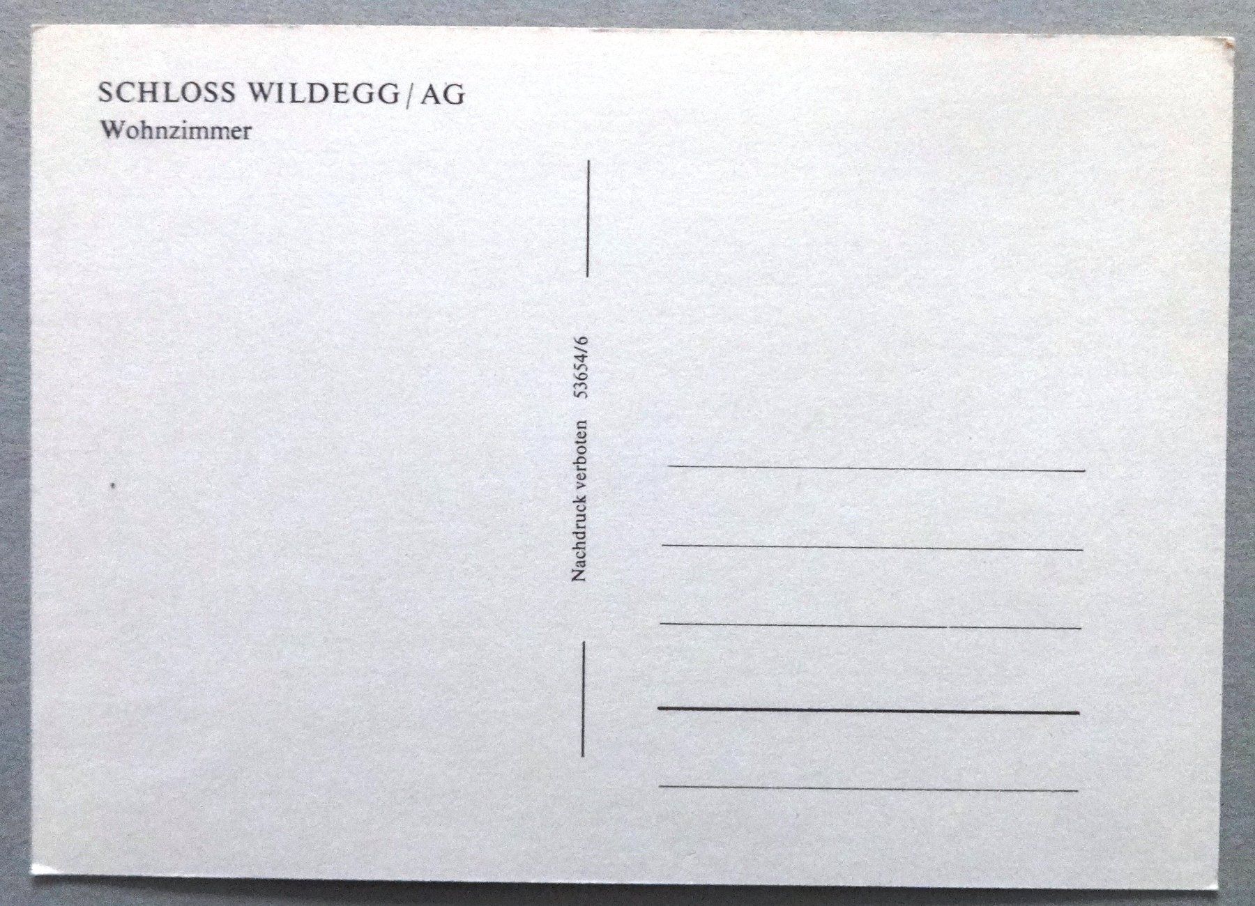 Cartoline postali: Schloss Wildegg / AG, Wohnzimmer – Usato da Fétigny venduto da Billy2miny 1