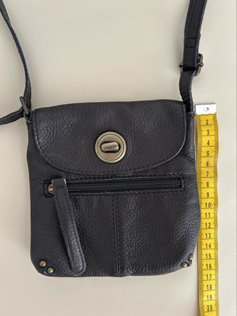 Vintage Ledertasche, schwarz, vielseitig tragbar, Top