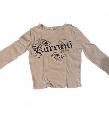 Langarmshirt Kuromi Motiv beige