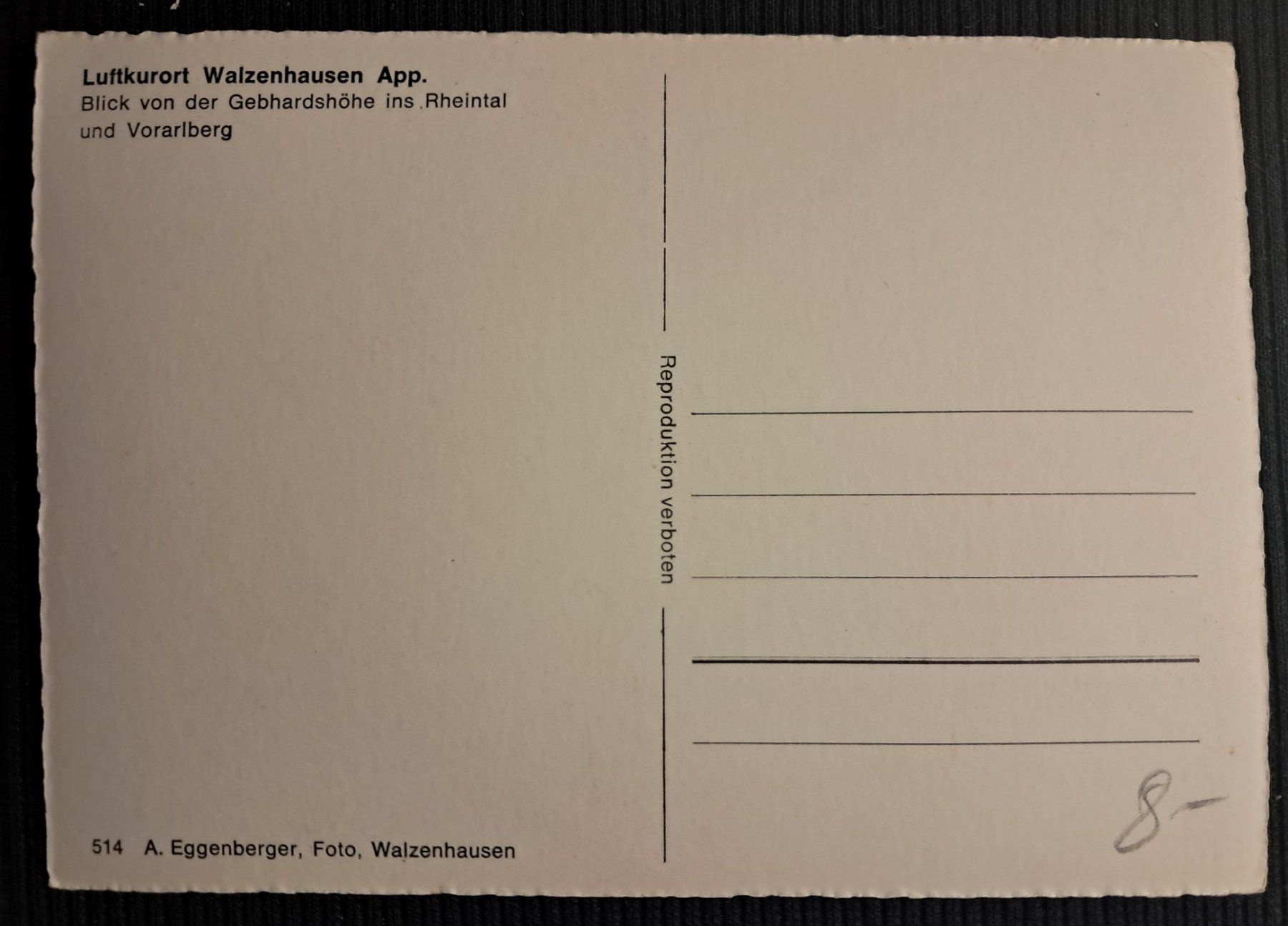 Cartoline postali: LUFTKURORT WALZENHAUSEN APPENZELL – Usato da Ponto Valentino venduto da giorgia06 1