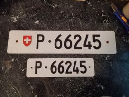 2x Nummernschild PTT post ausrangiert 66245