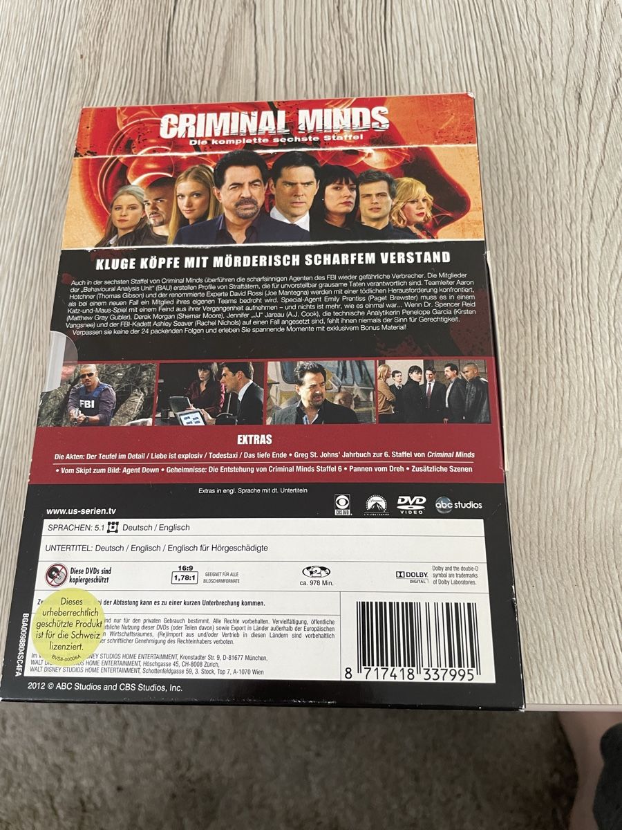 Alle DVDs: Criminal Minds - Die komplette sechste Staffel – Gebraucht aus Oberwil BL von Petermib 1
