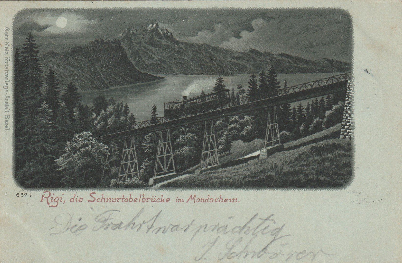 Cartoline postali: Rigi Schnurtobelbrücke Litho – Usato da Rorschacherberg venduto da fratovi2