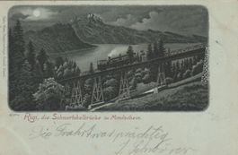 Rigi Schnurtobelbrücke Litho