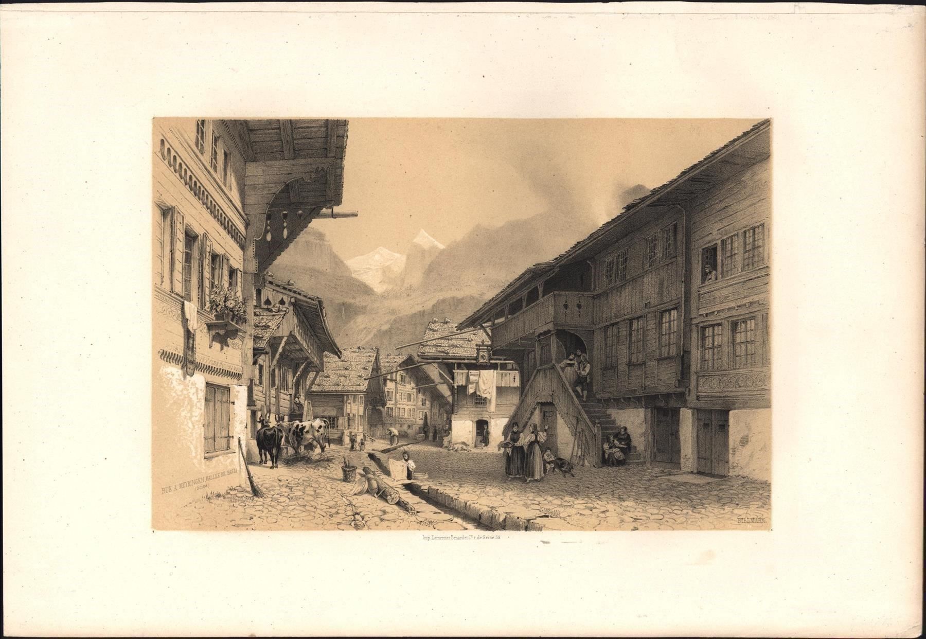 Stiche: Meiringen  Tonlithographie – Gebraucht aus Rafz von Helvet32