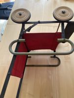 Retro Puppenwagen rot Metall gebrauchter Zustand