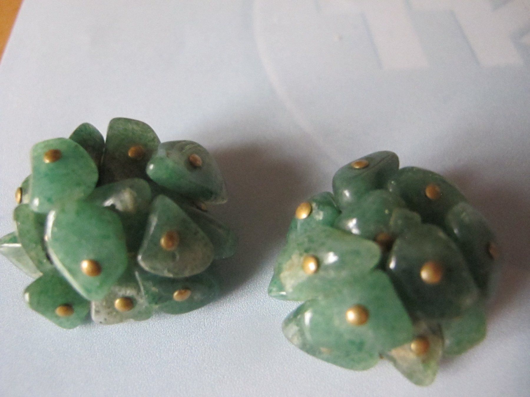 Orecchini pendenti & Orecchini a lobo: Vintage Ohrclips jade Vintage – Usato da Löhningen venduto da Chimae67 3