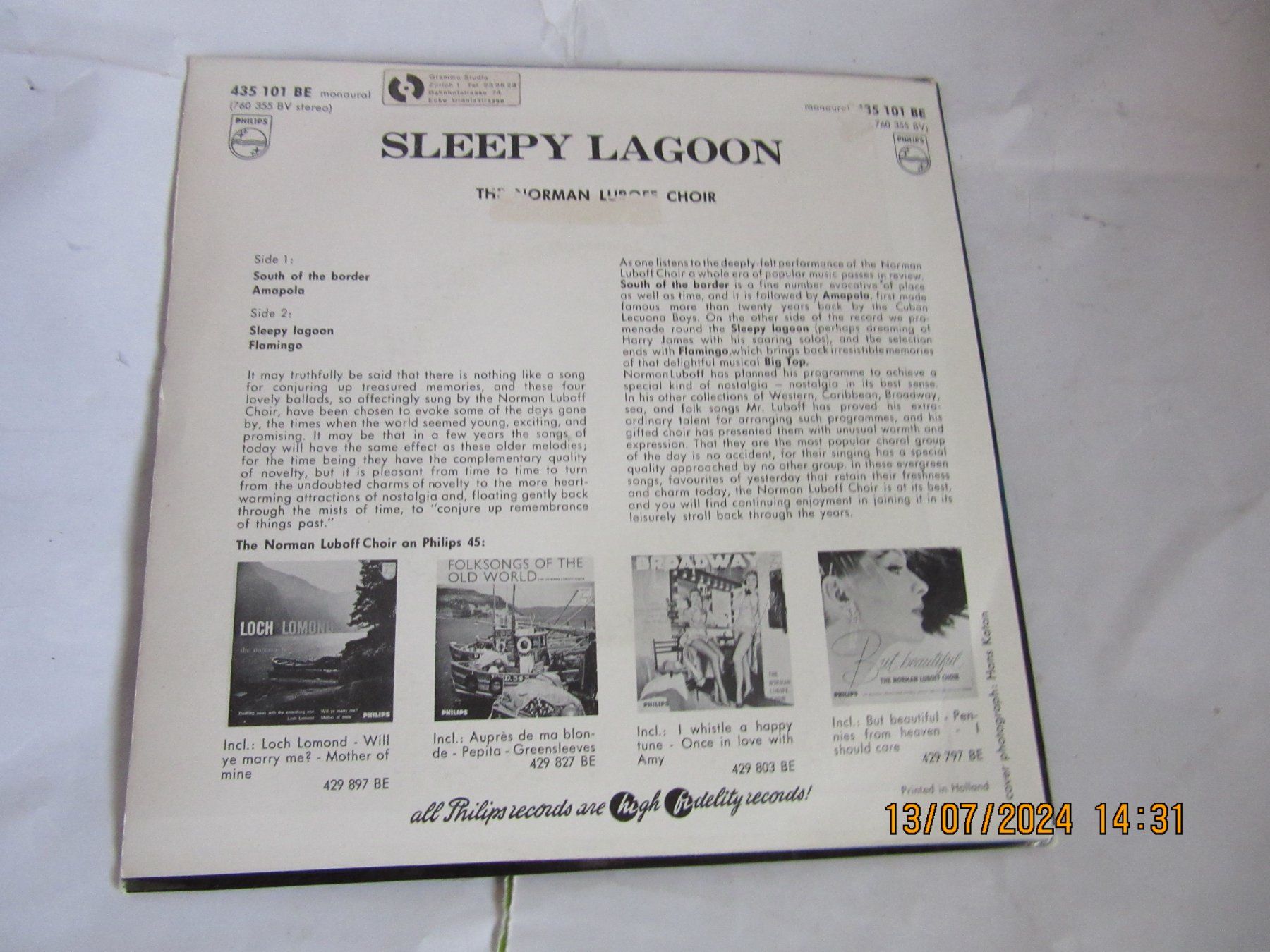 Schallplatten: Vinyl-Single Sleepy Lagoon – Gebraucht aus Rüdlingen von julma1 1