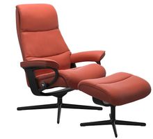 Stressless® View (M) Cross Sessel mit Hocker Leder Batick
