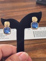 Boucles d’oreilles 1,3 X 2,4plaquées pierres bleues royal