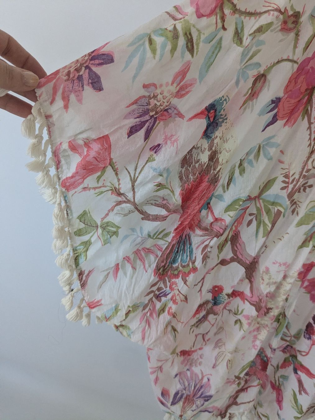 Kimonos: Leichter Kimono Blumenmuster mit Fransen, Baumwolle  – Gebraucht aus Rorschach von olg_5qq2 2