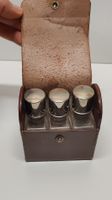Reise-Parfümfläschchen Set Leder Etui 3x Glas Vintage (L6)