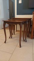 3 tables gigognes bois foncé véritable