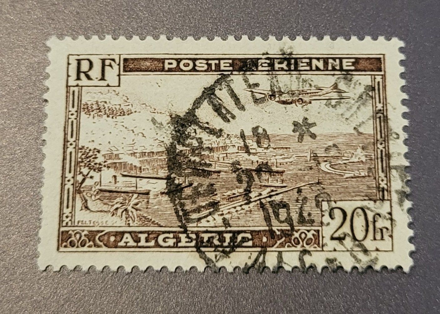Tutti i francobolli: Algerien 1946 Flugpost alte briefmarke – Usato da St Gallen venduto da Stampsalshobby