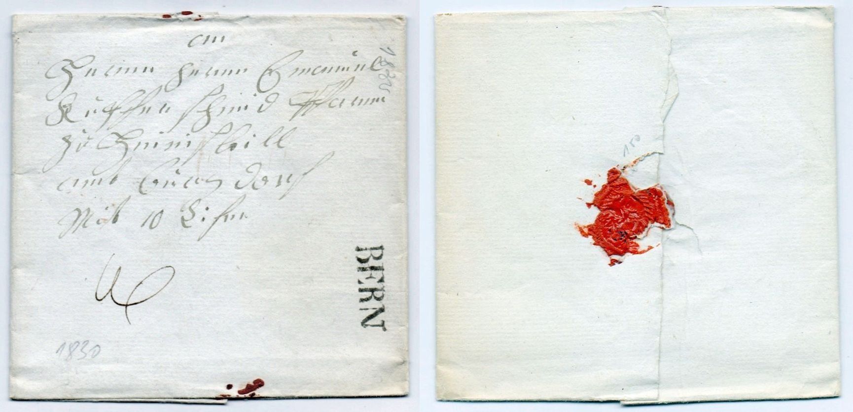 Tutti i francobolli: Vorphila m. Imhalt, von Bern 1830 – Usato da Flamatt venduto da samowarow