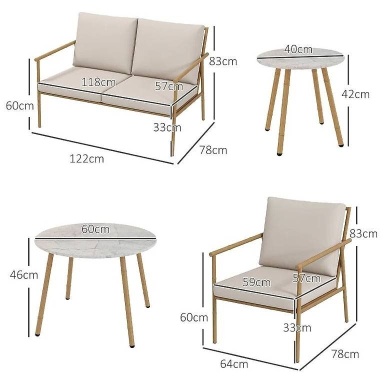 Set di tavolo e panche: Stabiles Gartenmöbel-Set, 5-teilig, Tisch in Marmoroptik – Nuovo e nell'imballaggio originale da Flawil venduto da vivalacasa 2