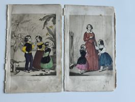 Gravure ancienne : femme avec enfants Louise Babeuf 1945