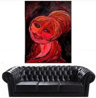 Abstrakte Frauenporträt, rot Portrait de femme abstraite, ro