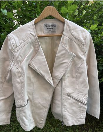 Übergangsjacke Kunstleder Weiß 