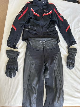 Motorrad Kombi Jacke Hose Handschuhe 