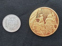 25 medaille 24kt Gold electroplate en Bronze plus de  2 kg