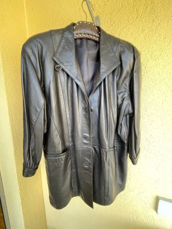 1980er Vintage Leder-Kurzmantel, Gr. M, Top-Zustand!