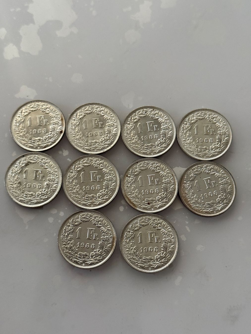 Alle Münzen: 10 x 1 Franken 1966  Silber  Stgl – Neu (gemäss Beschreibung) aus Wallisellen von SWISS_SILVER1 3