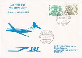 Erstflug SAS DC-9 Zürich - Stockholm 1983