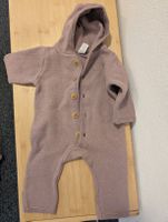 Walkoverall Wolle Mauve mit Kapuze Grösse 62/68