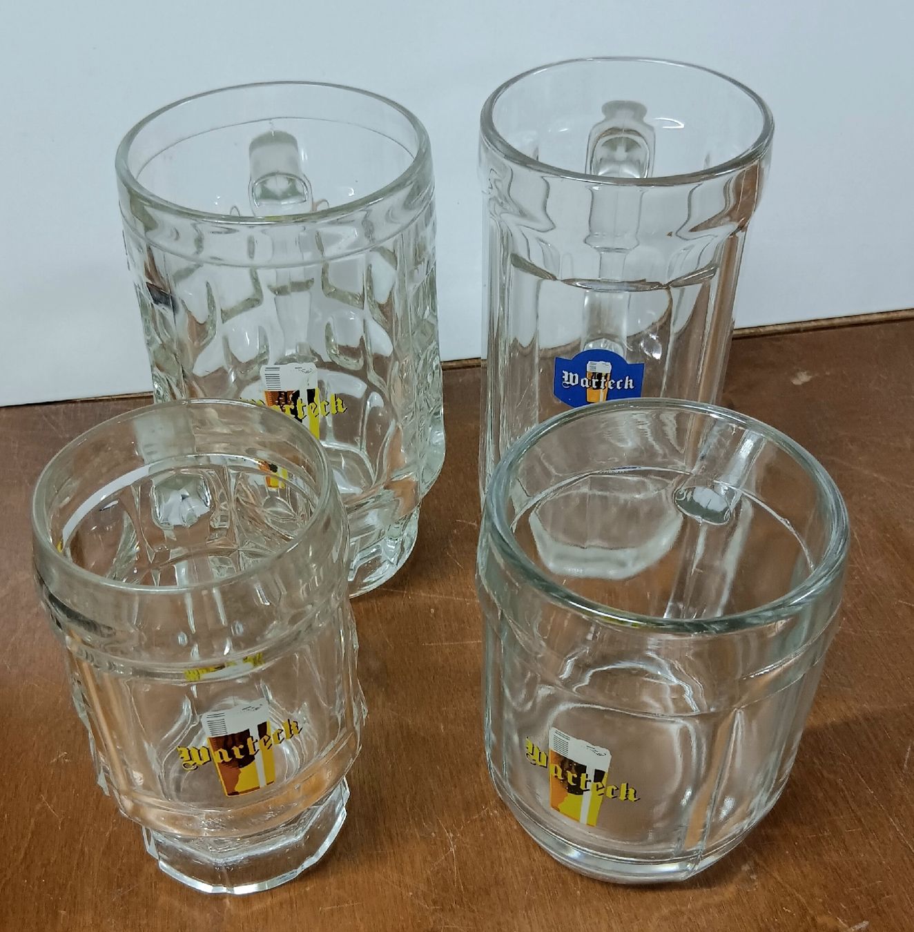 Warteck Bicchieri: 4 Bierkrüge Bier Brauerei Warteck – Usato da Lichtensteig venduto da B-B-Bier 1