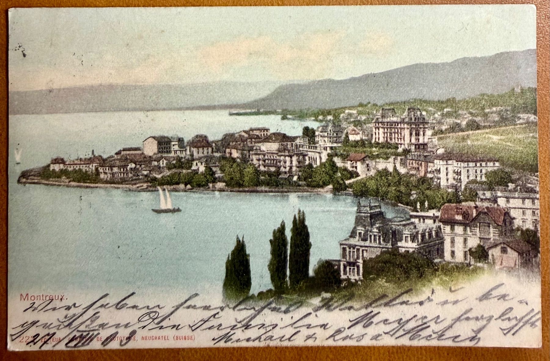 Cartoline postali: Montreux - Panorama 1903 – Usato da Lutry venduto da Ediego