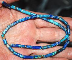 Stein Perlen Strang L-8043 – Blaue Meeressediment Zylinder 4