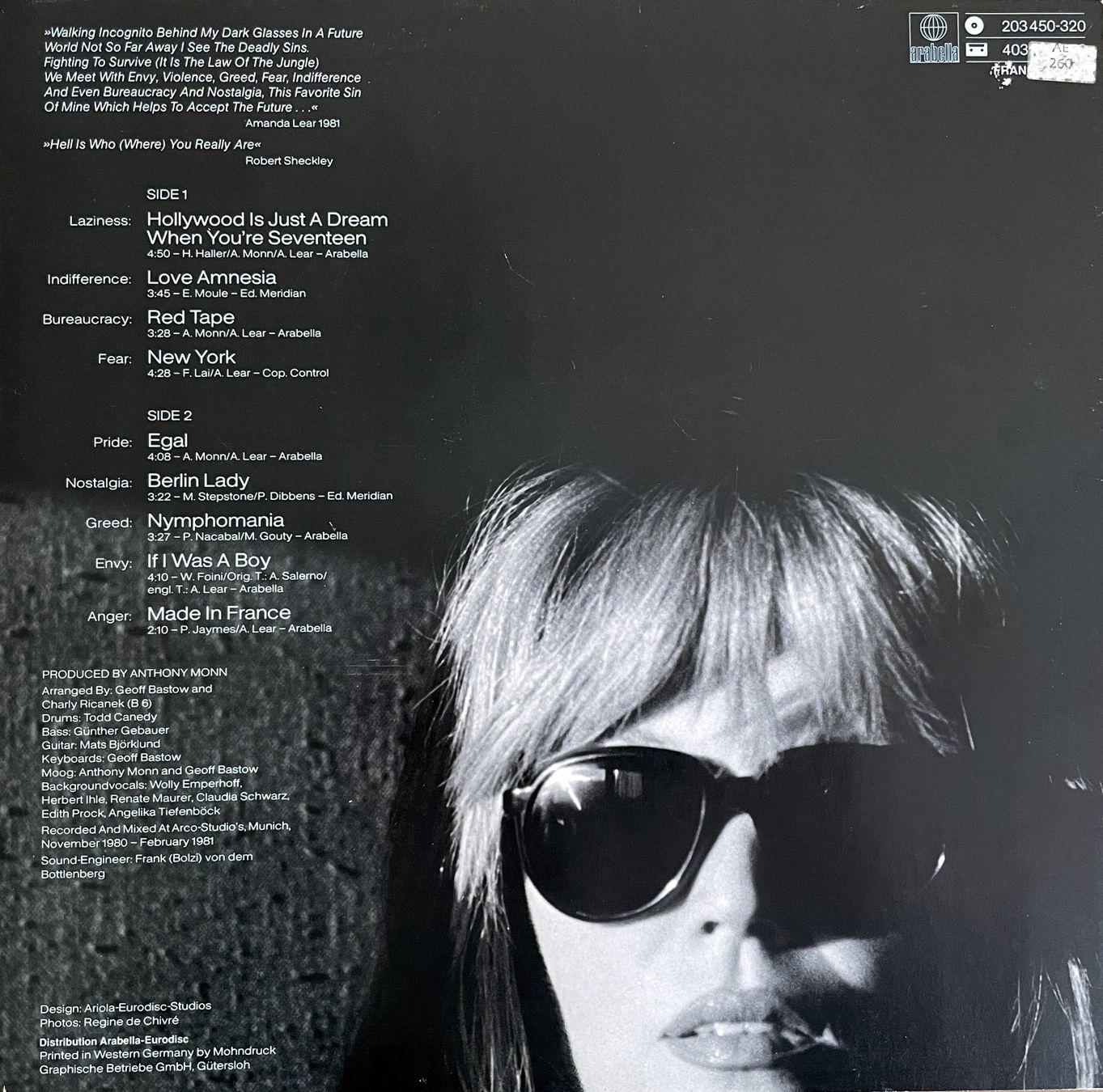 Schallplatten: Amanda Lear - Incognito - Top Zustand! – Gebraucht aus Savagnier von Ne2065 1
