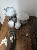 Fondue-Set weiss komplett für 6 Personen