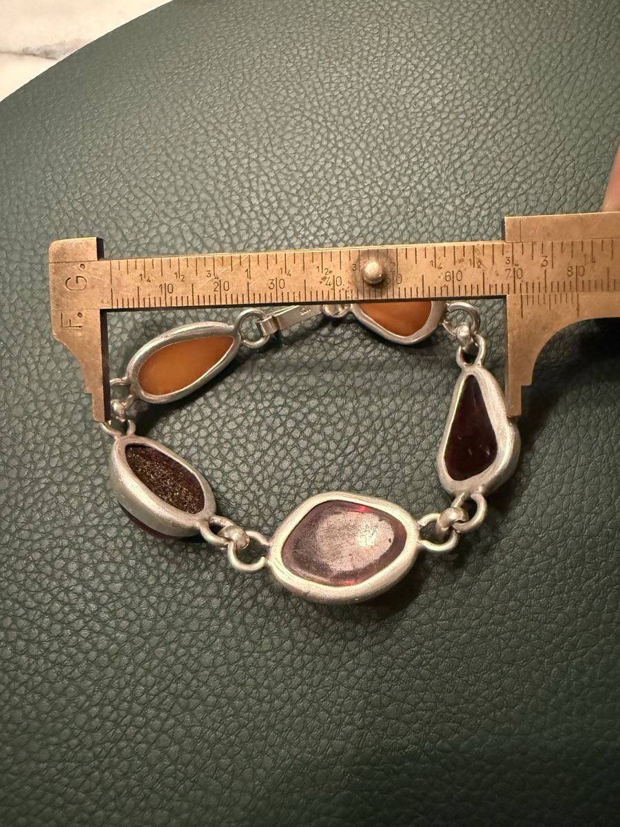 Bracciali & Braccialetti: Vintage Armband 925er Silber mit Bernstein – Usato da Wittnau venduto da Rewachen 3