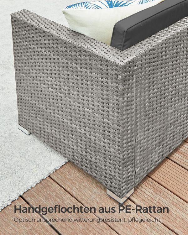 Divani: Gartenmöbel Set Polyrattan Sofa Tisch Grau LAMIS – Nuovo e nell'imballaggio originale da Lachen SZ venduto da MAMORU-MOEBEL 3