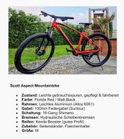 Scott Aspect Mountainbike, Florida Red, Grösse M!